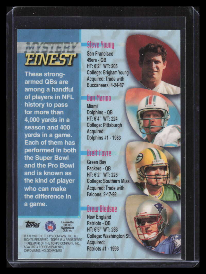 1998 Topps Mystery Finest Refractor m4 Drew Bledsoe