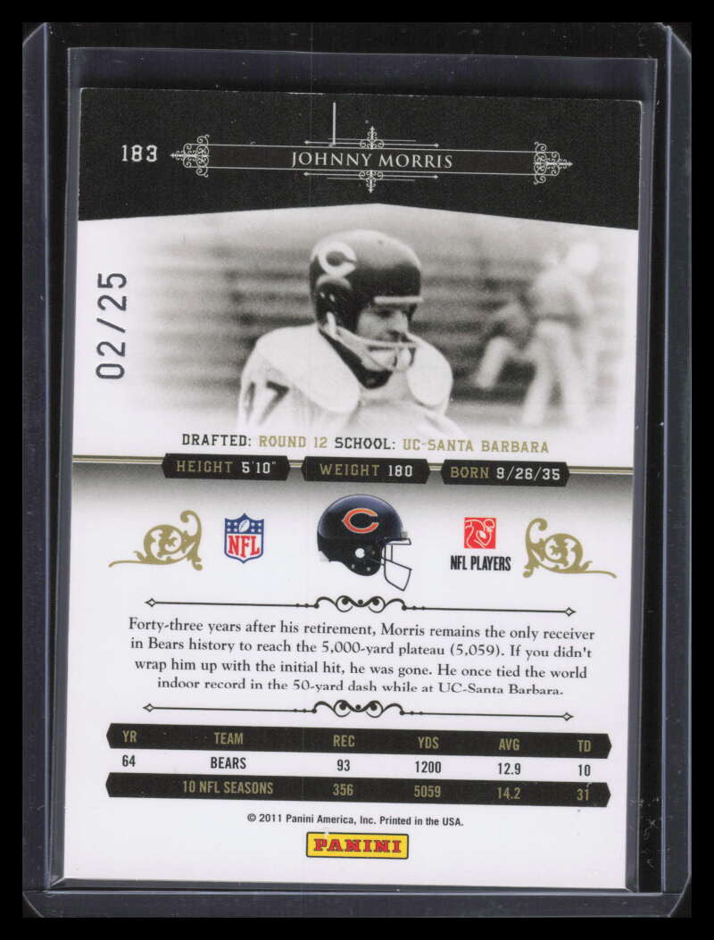 2010 Playoff National Treasures Century Silver 193 Johnny Morris 2/25