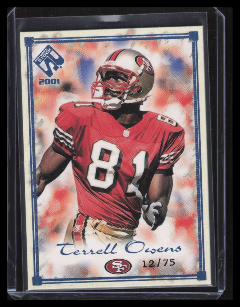 2001 Private Stock Blue Framed 86 Terrell Owens 12/75