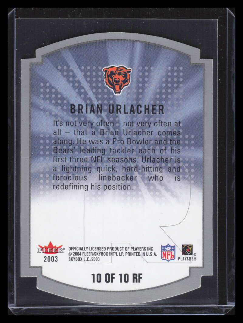 2003 SkyBox LE Rare Form 10 Brian Urlacher