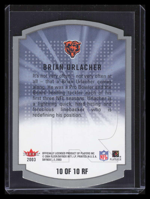 2003 SkyBox LE Rare Form 10 Brian Urlacher