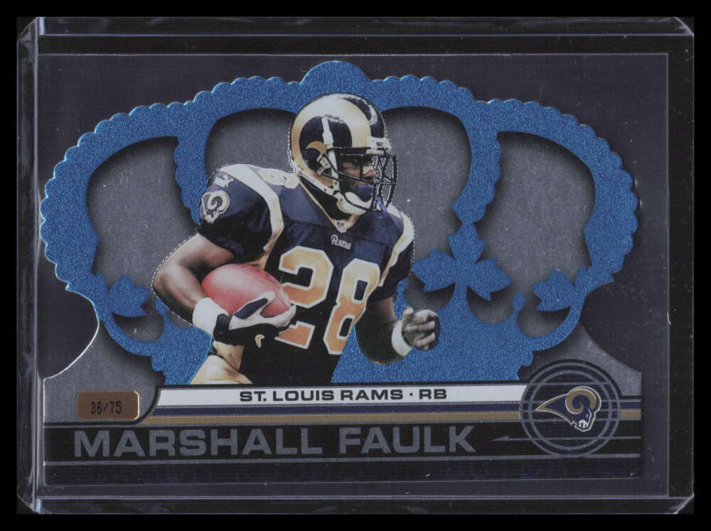2001 Crown Royale Platinum Blue 113 Marshall Faulk 36/75