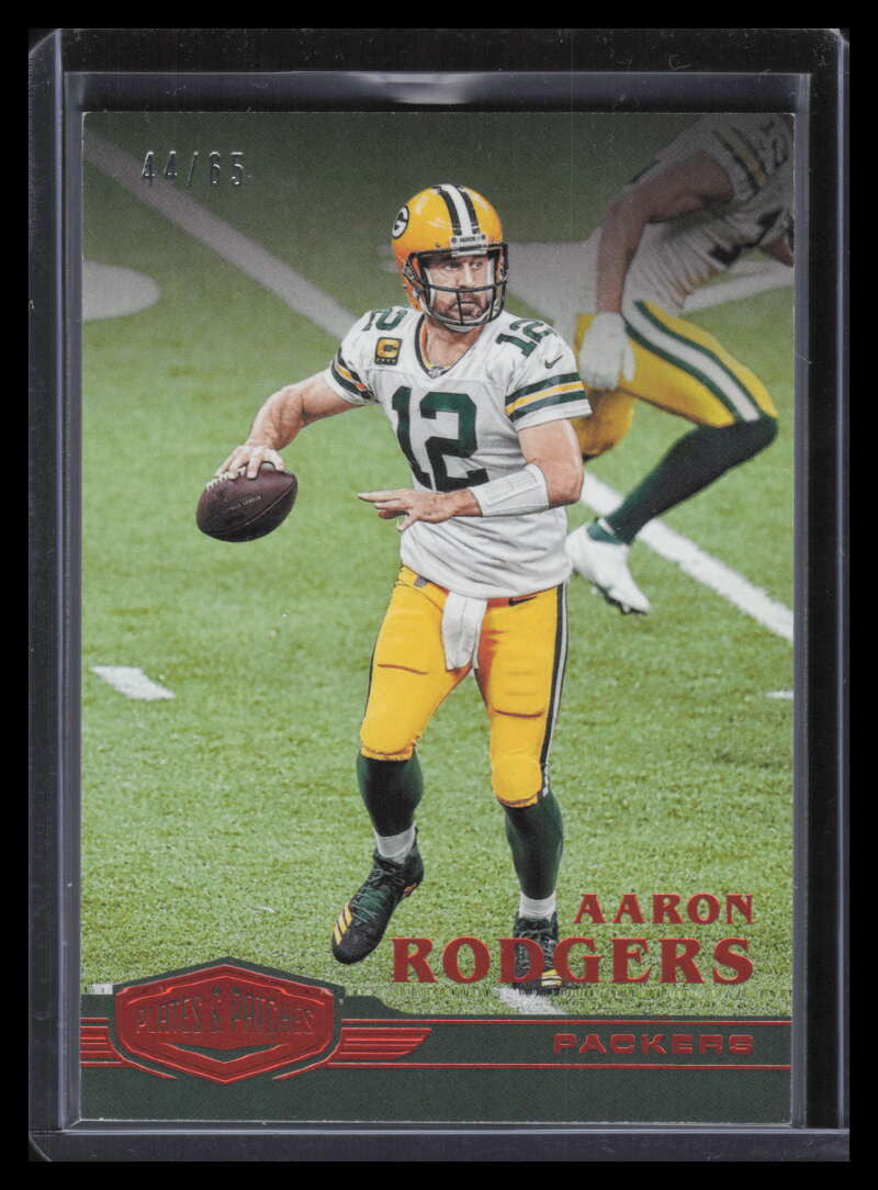 2020 Panini Plates &amp; Patches Orange 21 Aaron Rodgers 44/65