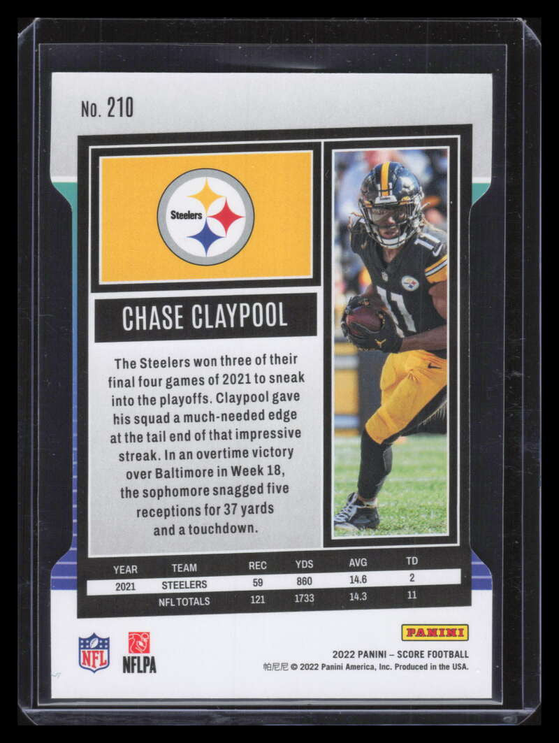 2022 Score Die Cut 210 Chase Claypool 4/10