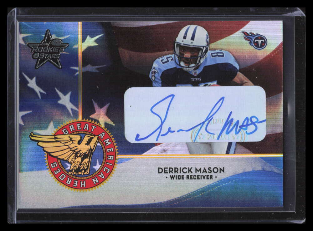 2004 Leaf Rookies Stars Great American Heroes Autographs Derrick Mason Auto 4/50