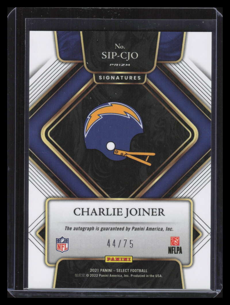 2021 Select Signatures Maroon Prizm 57 Charlie Joiner Auto 44/75