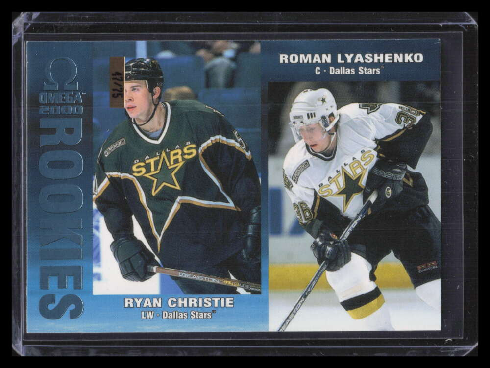 1999-00 Pacific Omega Ice Blue 78 Roman Lyashenko Ryan Christie Rookie 47/75