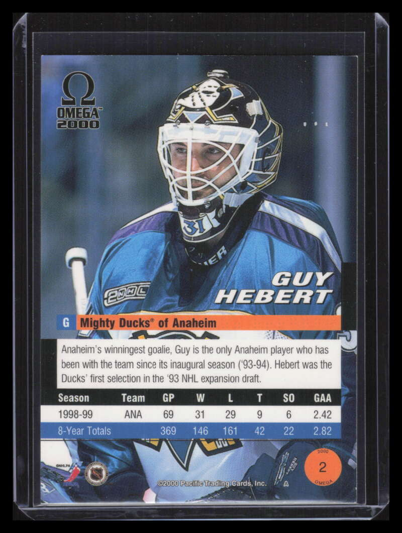 1999-00 Pacific Omega Ice Blue 2 Guy Hebert 47/75