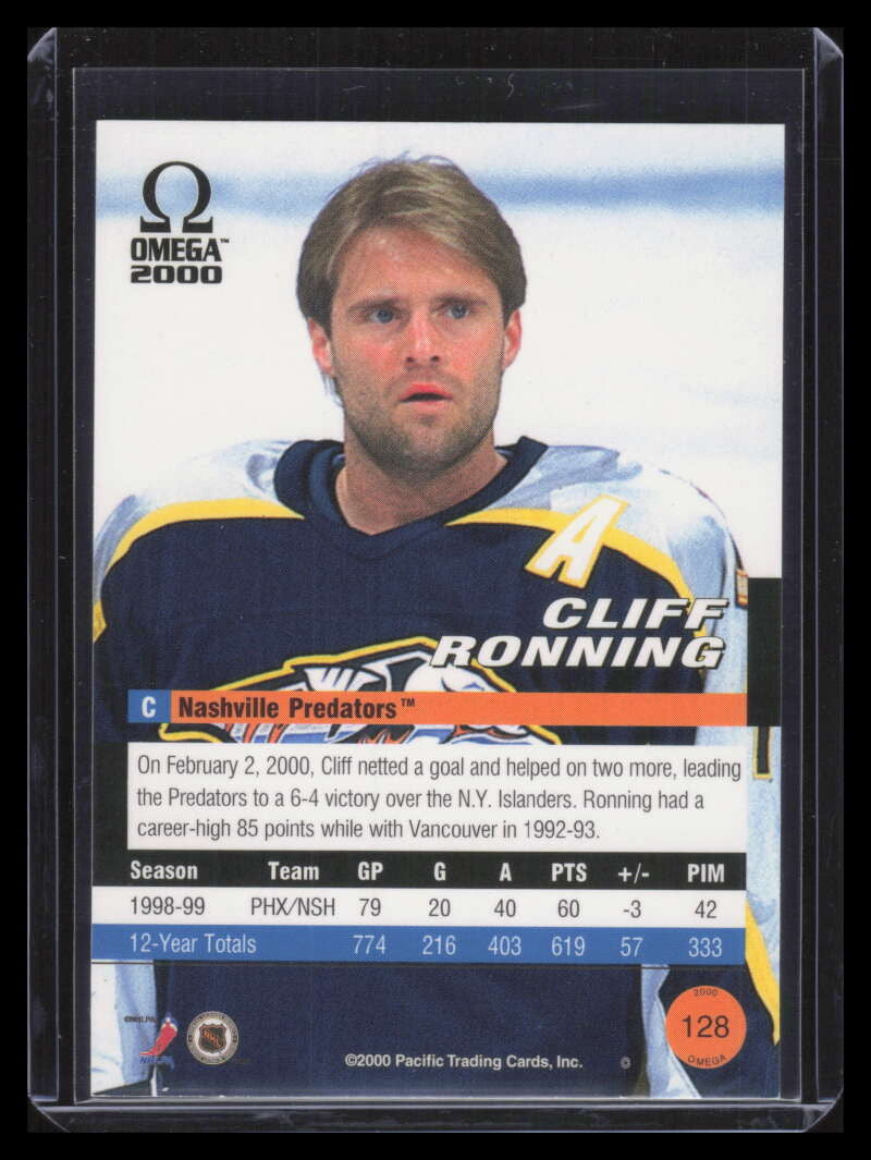 1999-00 Pacific Omega Premiere Date 128 Cliff Ronning 48/68