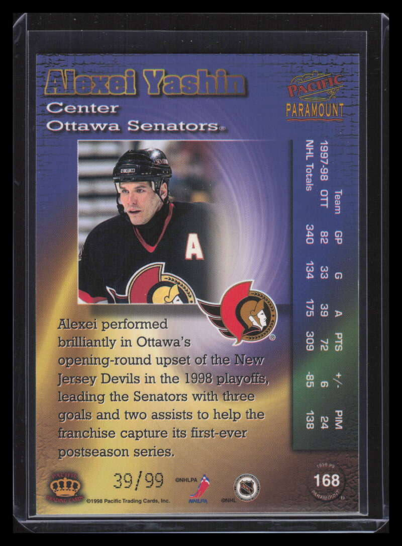 1998-99 Paramount HoloElectric 168 Alexei Yashin 39/99