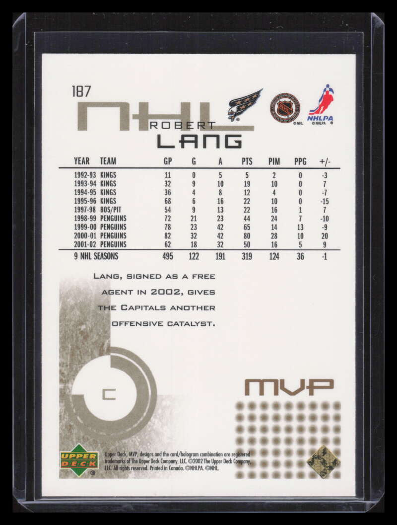 2002-03 Upper Deck MVP Gold 187 Robert Lang 27/100