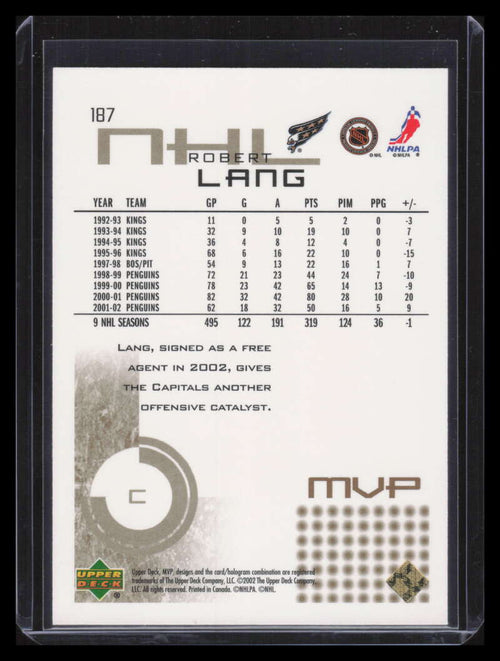2002-03 Upper Deck MVP Gold 187 Robert Lang 27/100