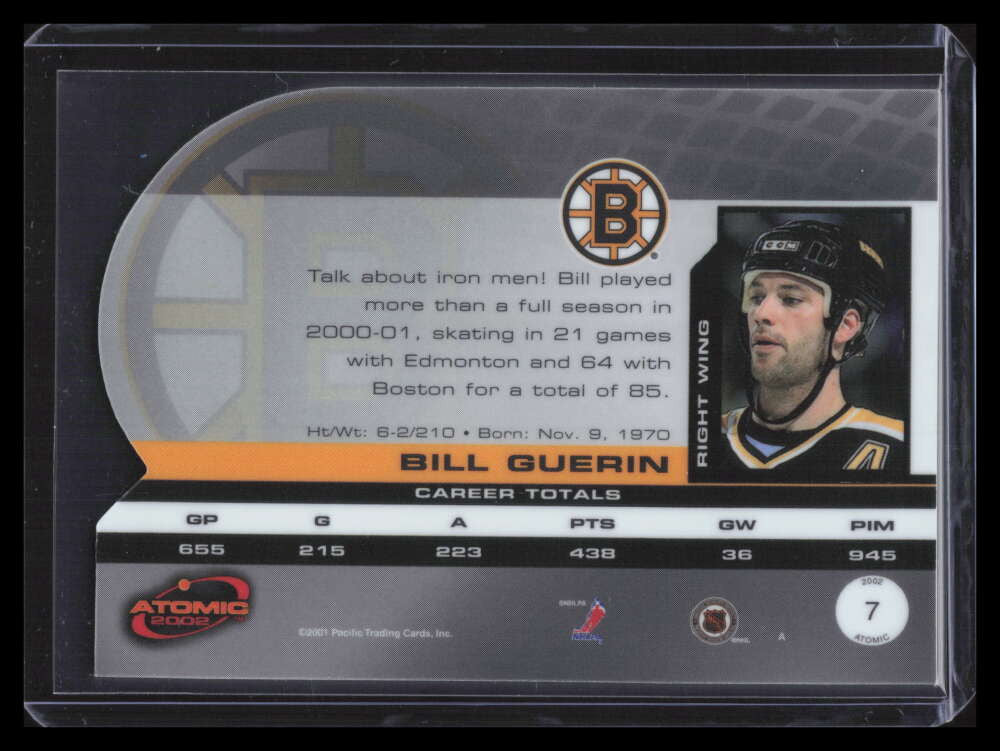 2001-02 Atomic Premiere Date 7 Bill Guerin 73/90