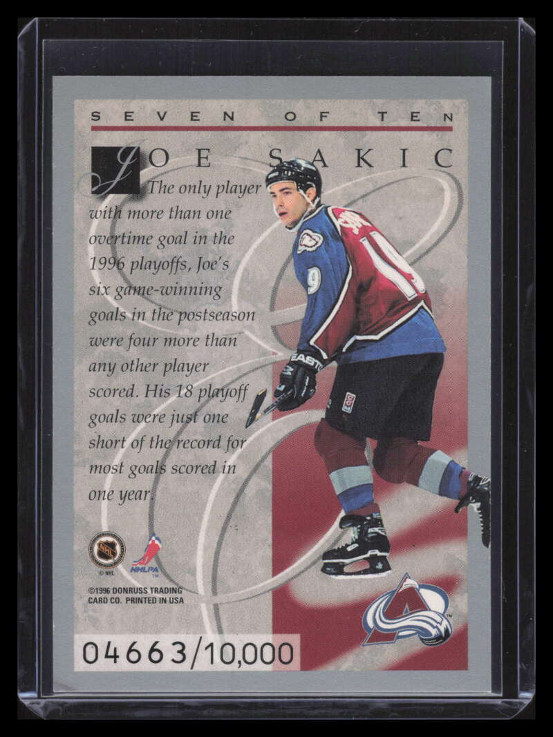 1996-97 Donruss Elite Inserts 7 Joe Sakic 4663/10000
