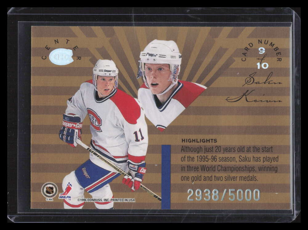 1995-96 Leaf Limited Rookie Phenoms 9 Saku Koivu 2938/5000