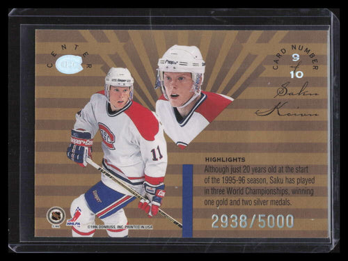 1995-96 Leaf Limited Rookie Phenoms 9 Saku Koivu 2938/5000