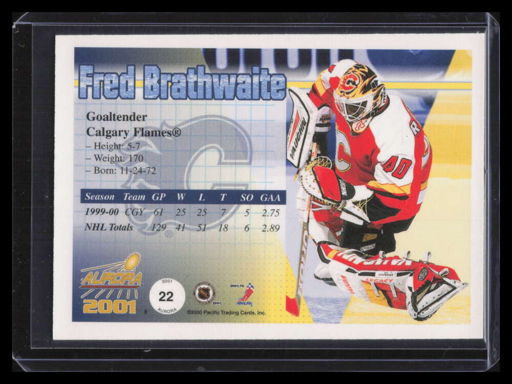2000-01 Aurora Premiere Date 22 Fred Brathwaite 4/50
