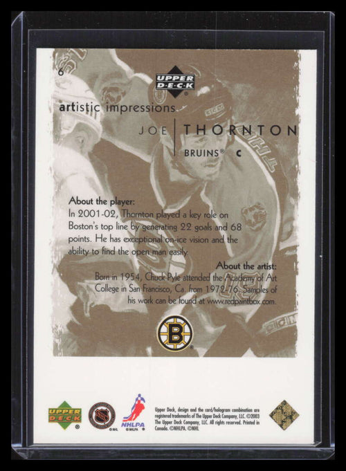 2002-03 UD Artistic Impressions Gold 6 Joe Thornton 143/199