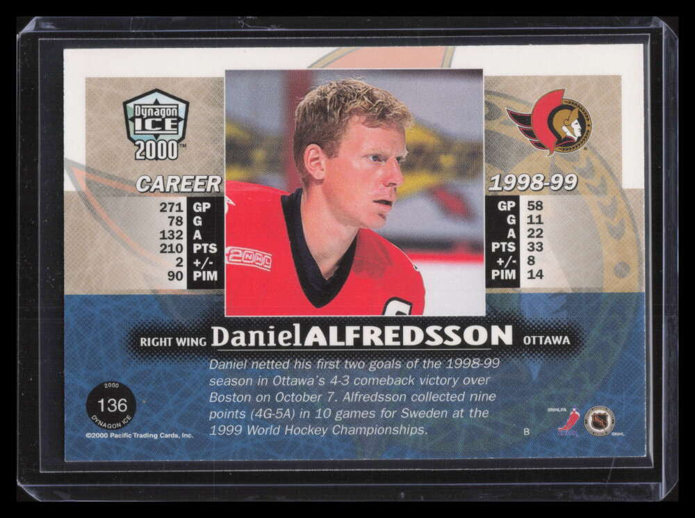 1999-00 Pacific Dynagon Ice Copper 136 Daniel Alfredsson 40/99