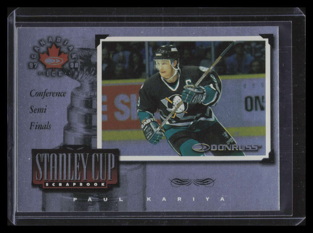 1997-98 Donruss Canadian Ice Stanley Cup Scrapbook 20 Paul Kariya CS 333/1500