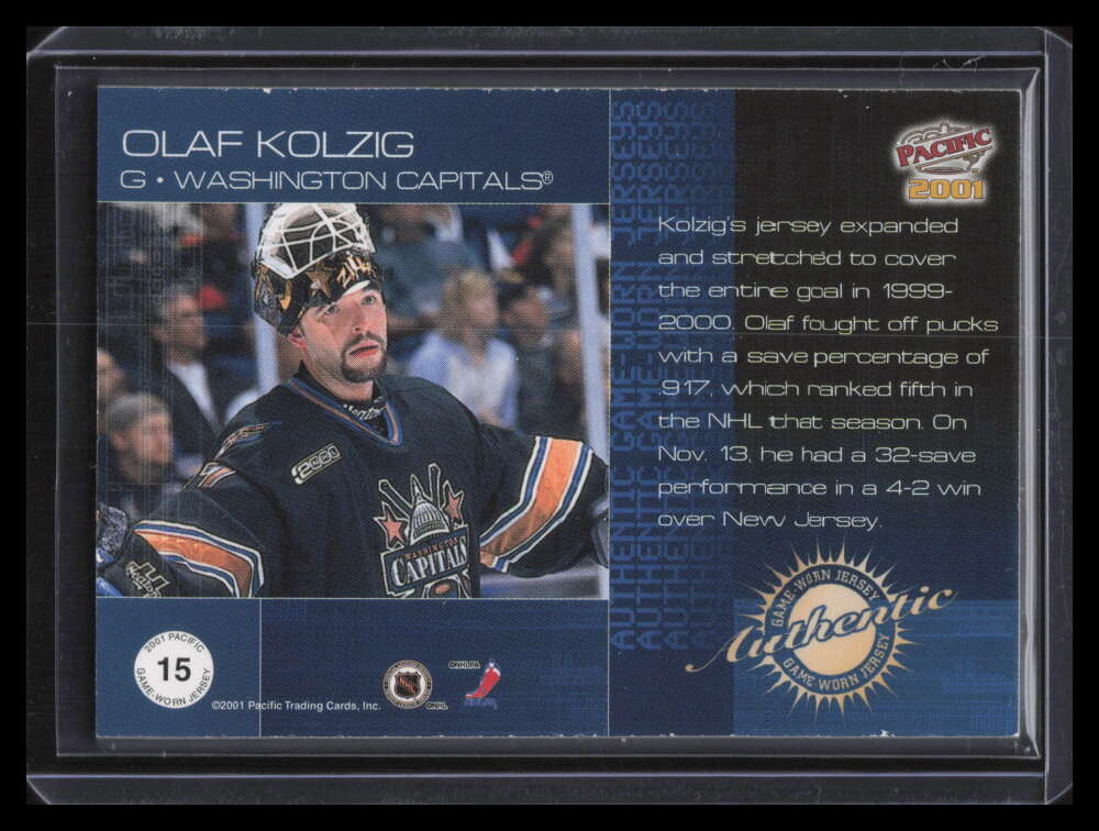 2000-01 Pacific Jerseys 15 Olaf Kolzig Jersey