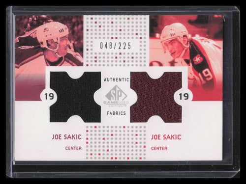2002-03 SP Game Used Authentic Fabrics CFJS Joe Sakic Dual Jersey 48/225