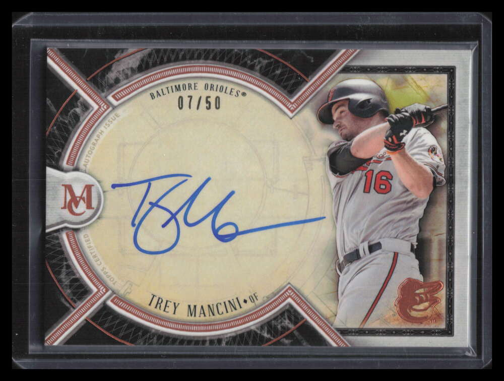 DELETE 123702 2018 Topps Museum Collection Archival Autographs AATMA Trey Mancini Auto 7/50