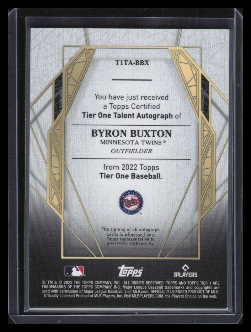 2022 Topps Tier One Talent Autographs t1tabbx Byron Buxton Auto 208/299