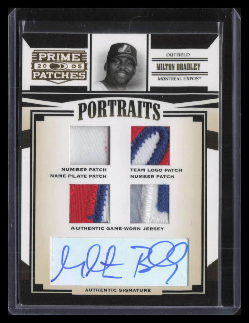 DELETE 123728 2005 Prime Patches Portraits Autograph 61 Milton Bradley Quad Patch Auto 87/150