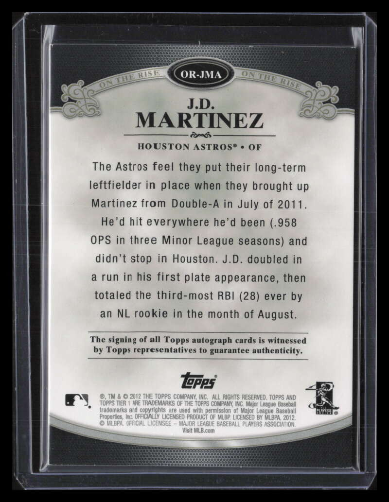 2012 Topps Tier One On The Rise Autographs JMA J. D. Martinez Auto 222/350