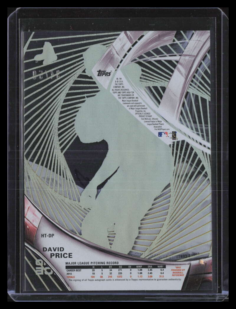 2016 Topps High Tek Autographs Gold Rainbow HTDP David Price Auto 34/50