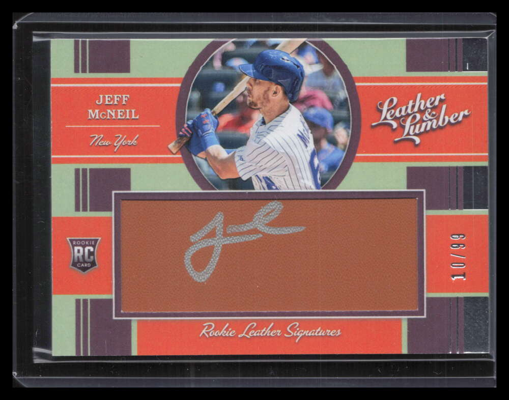 2019 Panini Leather &amp; Lumber Signatures 121 Jeff McNeil Rookie Auto 10/99