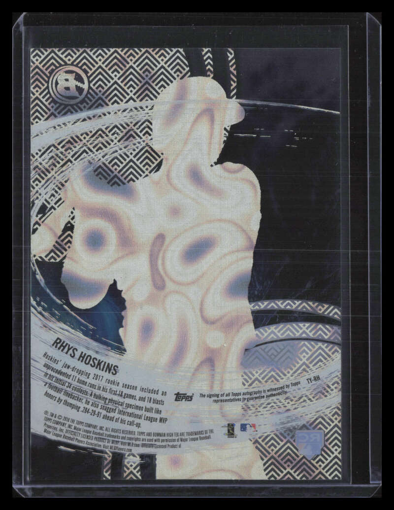 2018 Bowman High Tek Tides of Youth Autographs Rhys Hoskins Rookie Auto 42/75