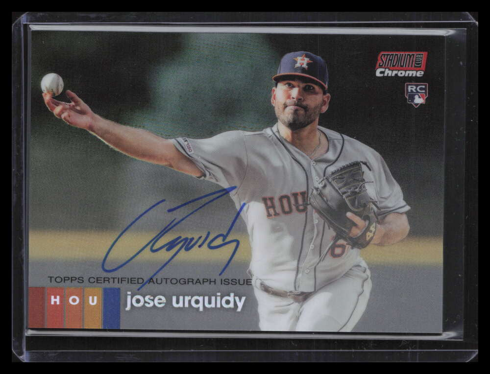 DELETE 123821 2020 Stadium Club Chrome Autographs Red Refractor Jose Urquidy Rookie Auto 4/5