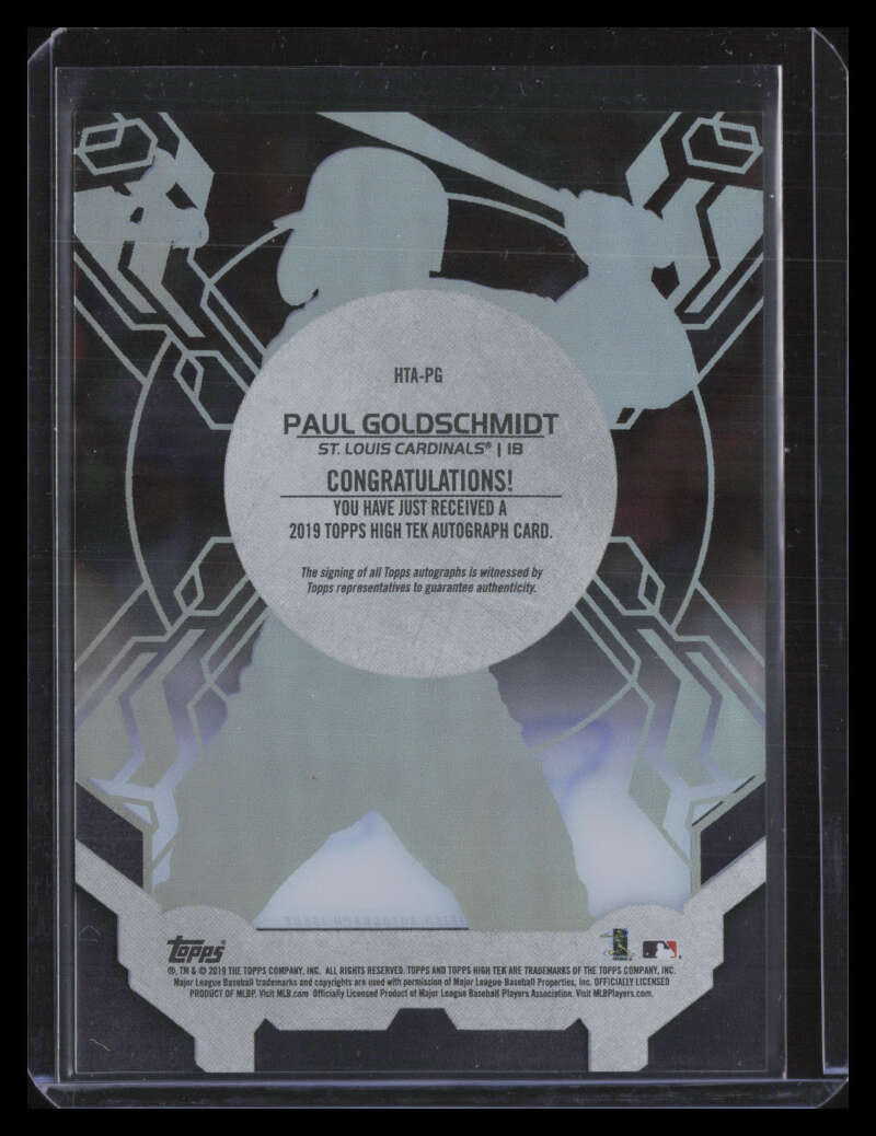 2019 Topps High Tek Autographs HTAPG Paul Goldschmidt Auto
