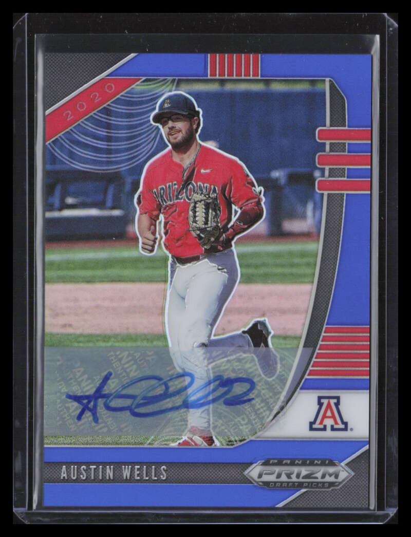 2020 Panini Prizm Draft Autographs Prizms Blue 28 Austin Wells Rookie Auto 12/60