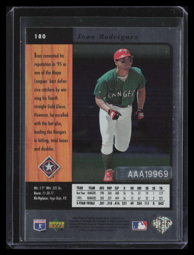 2001 SP Authentic BuyBacks 81 Ivan Rodriguez 96 Auto 52/64 1996