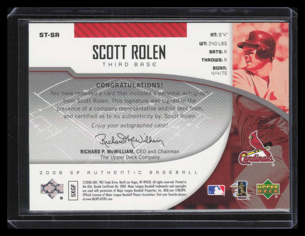2006 SP Authentic Sign of the Times SR Scott Rolen Auto 34/75