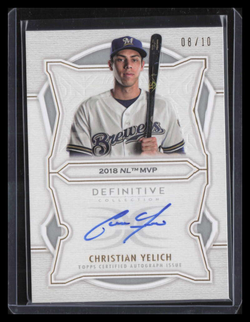 2020 Topps Definitive Defining Accolades Autographs Christian Yelich Auto 8/10