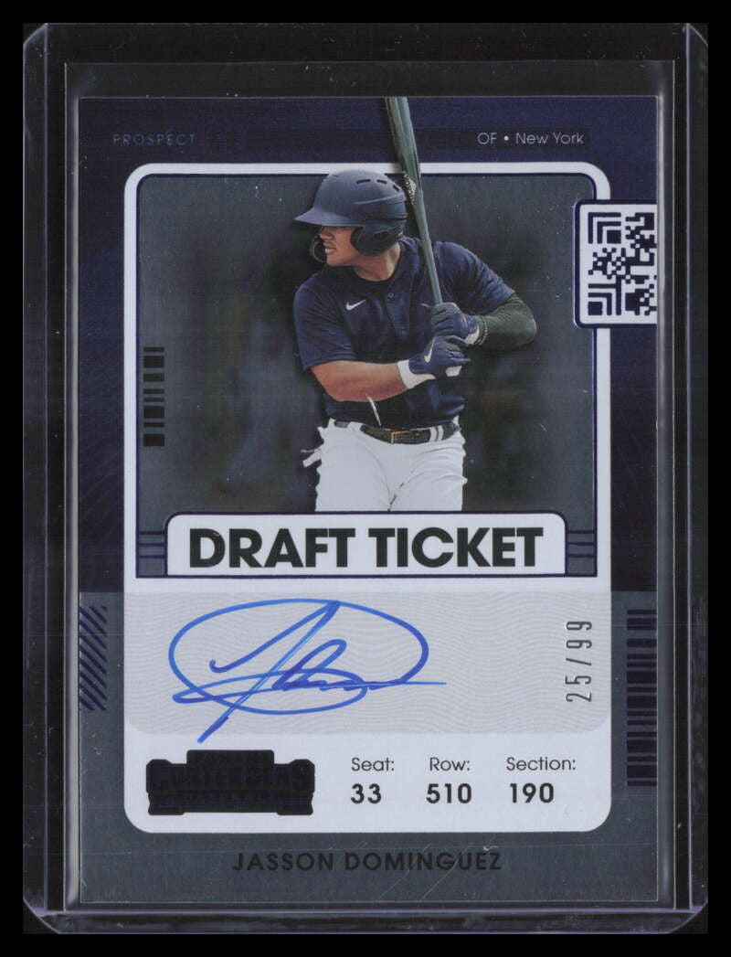 2011 Panini Contenders Autographs Blue 12 Jasson Dominguez Rookie Auto 25/99