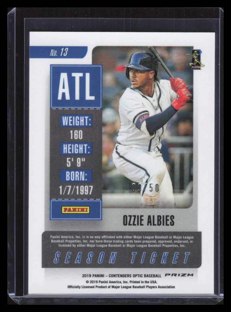 2019 Panini Contenders Optic Green 13 Ozzie Albies 9/50