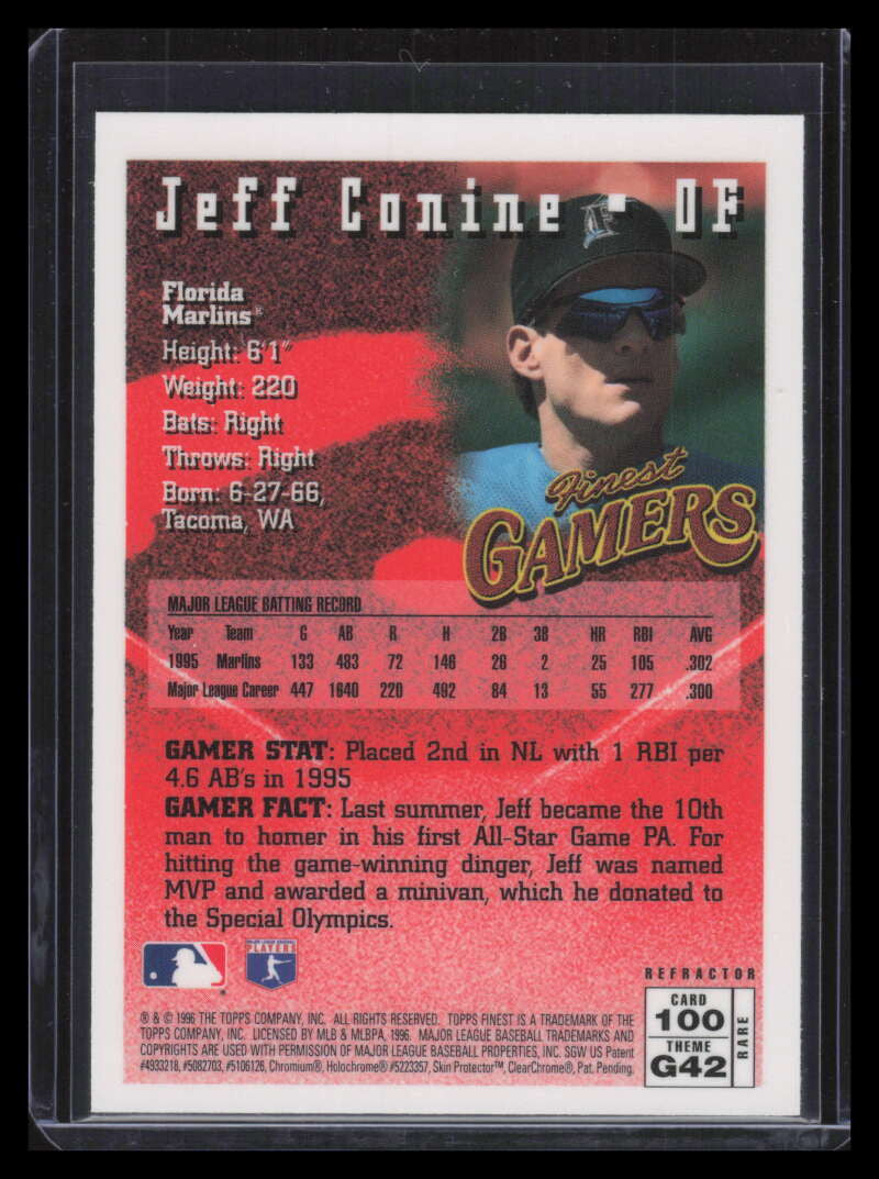 1996 Finest Refractor 100 Jeff Conine Gold Rare (a)