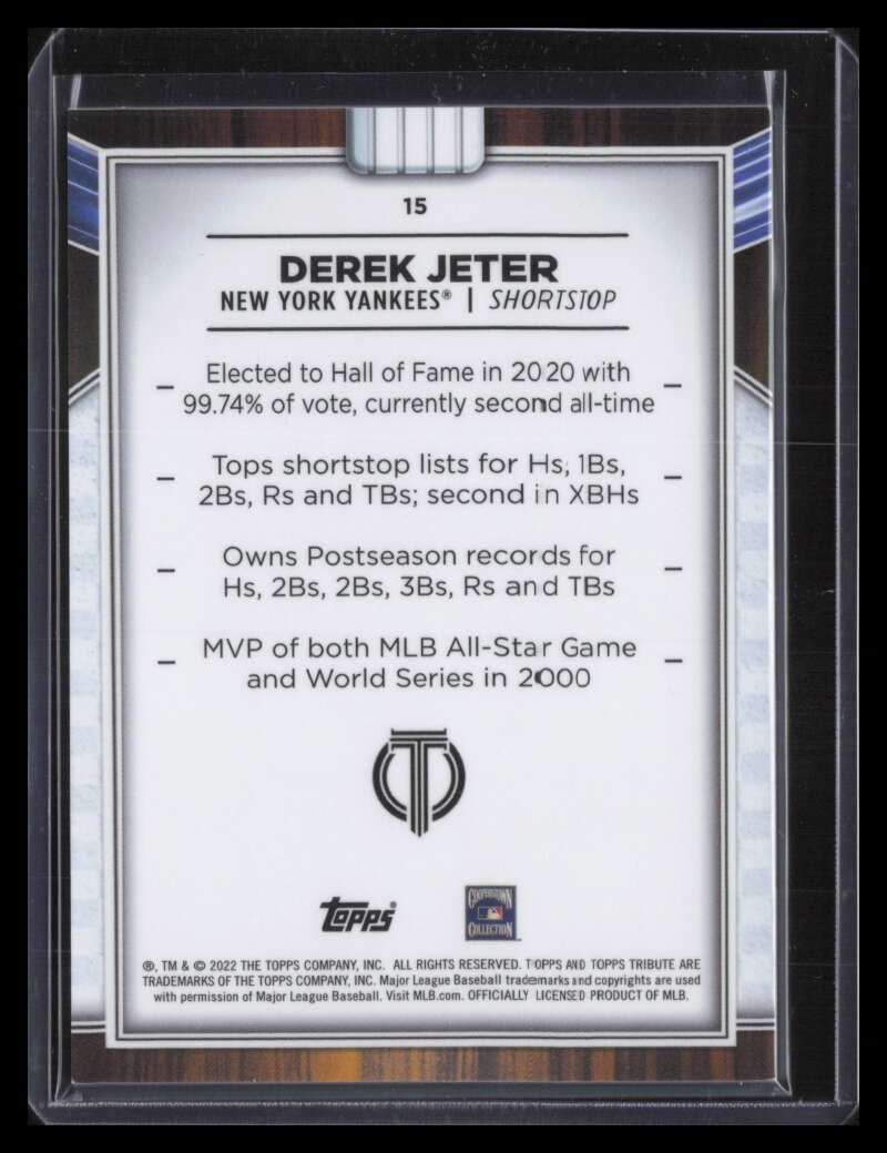 2022 Topps Tribute Green 15 Derek Jeter 74/99