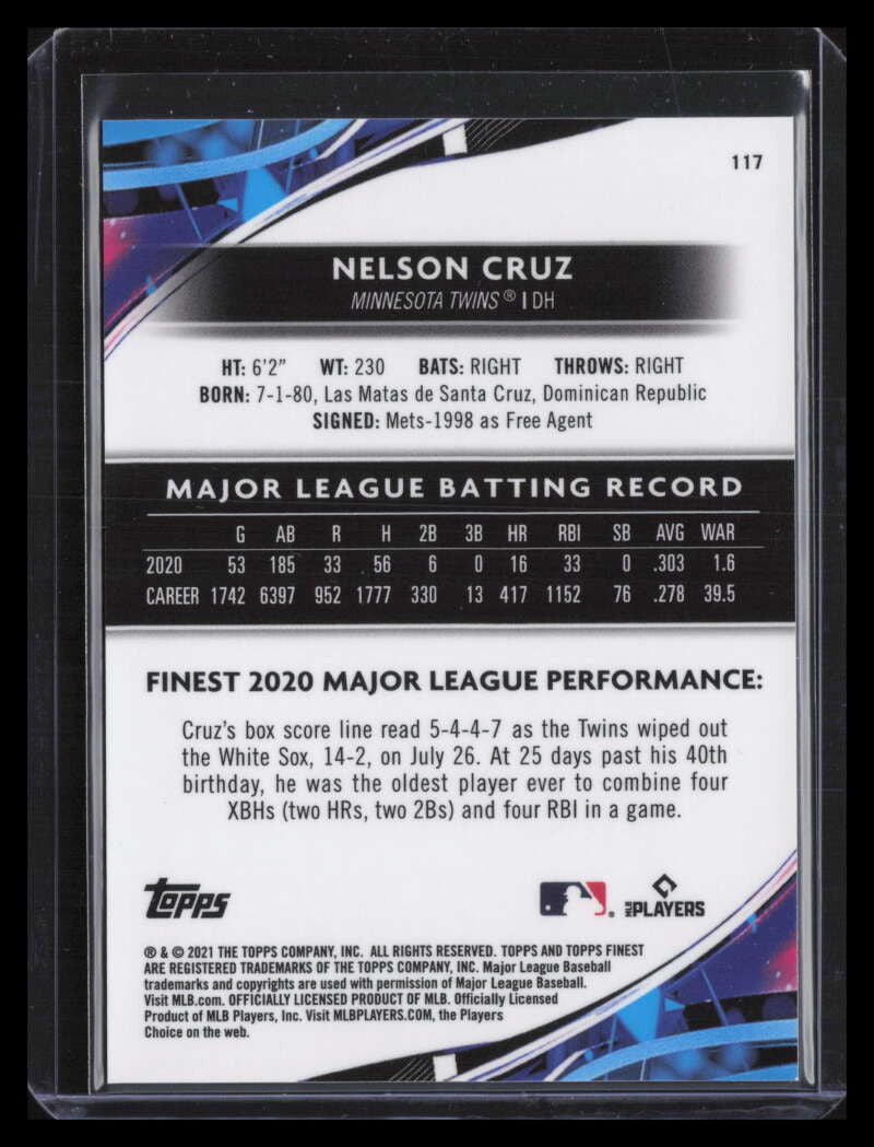 2021 Finest Red Refractor 117 Nelson Cruz 3/5