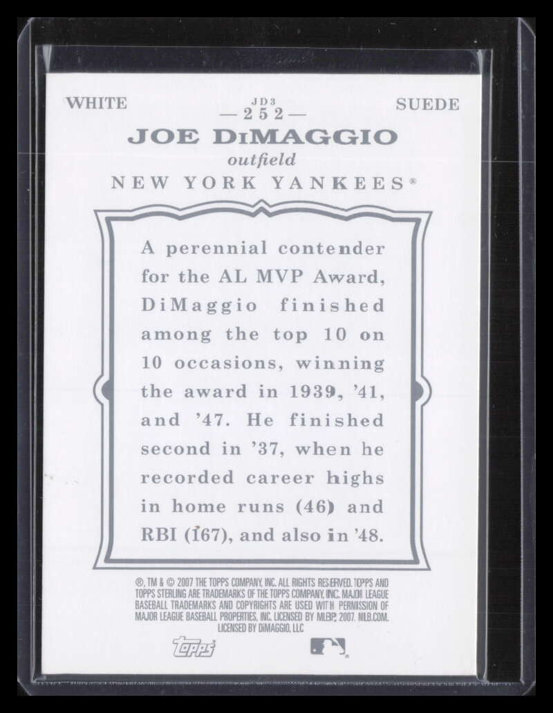 2008 Topps Sterling Framed White 252 Joe DiMaggio 24/50