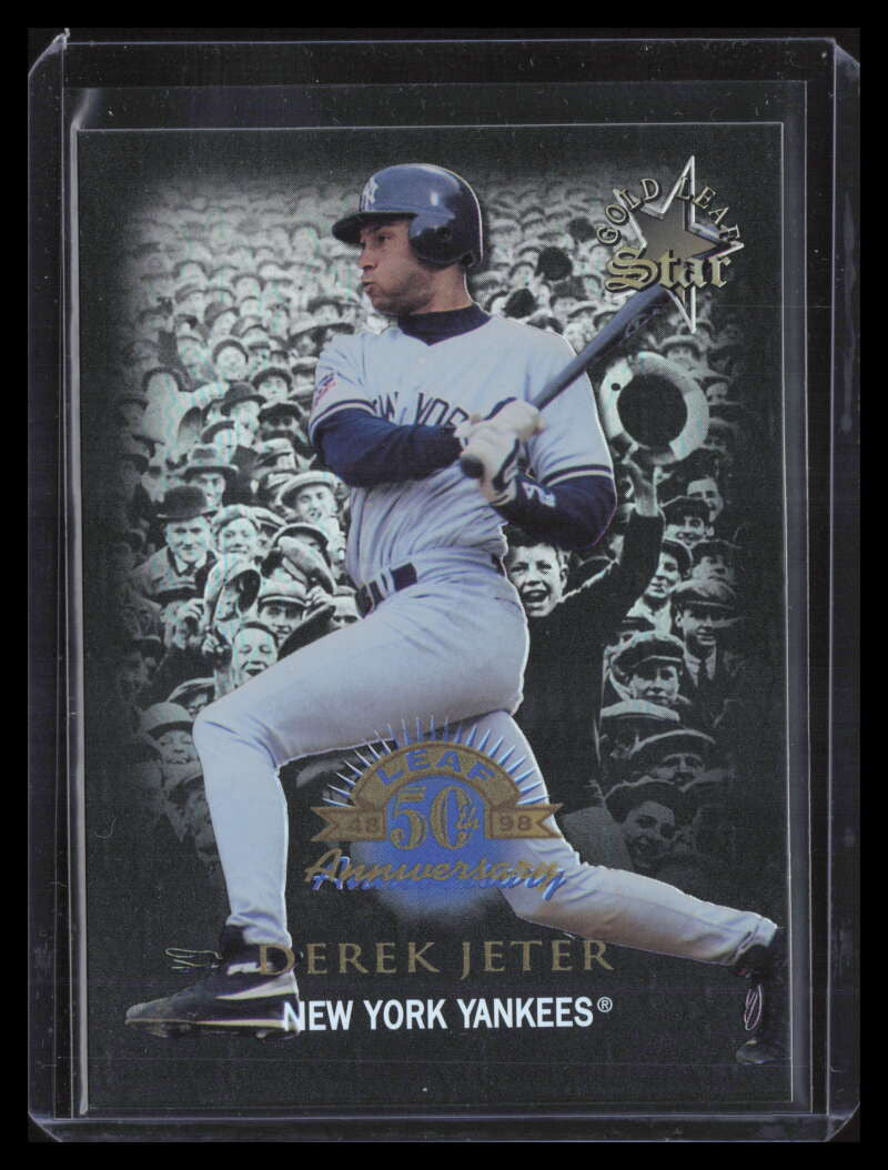 1998 Donruss Prized Collections Leaf 363 Derek Jeter GLS /400 Gold Leaf Stars