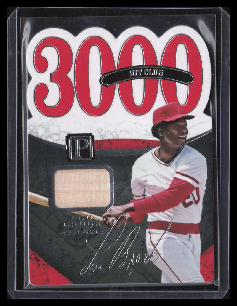 SOLD 124290 2016 Panini Pantheon 52 Lou Brock Bat 32/99 3000 Hit Club