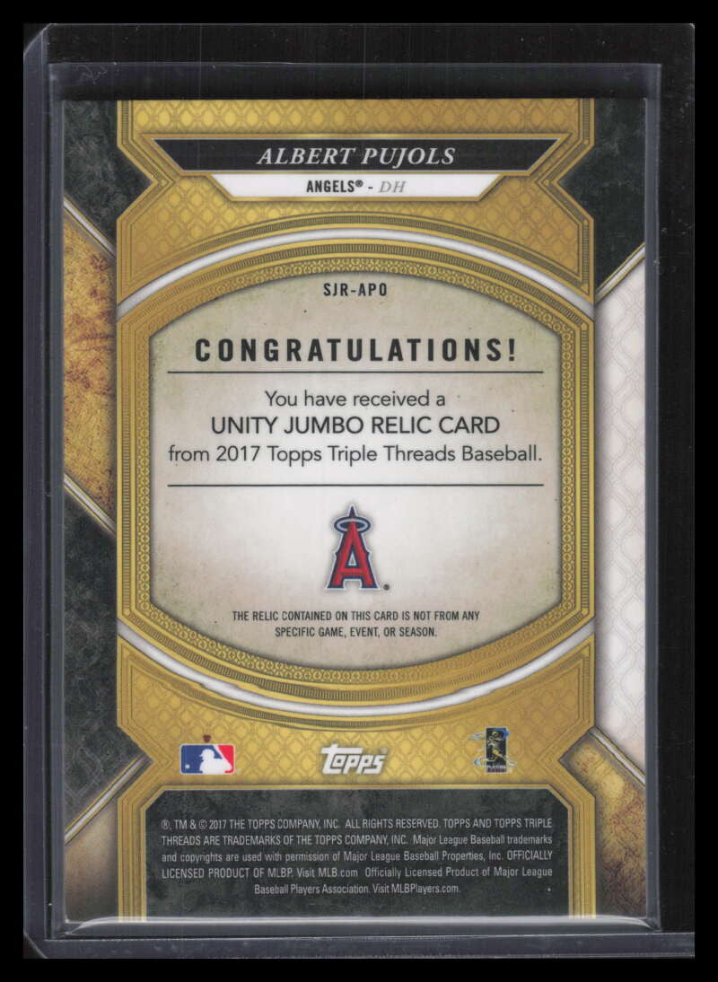 2017 Topps Triple Threads Unity Jumbo Relics SJRAPO Albert Pujols Jersey 22/36