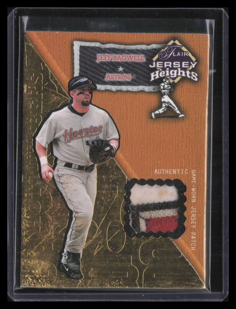 2002 Flair Jersey Heights Hot Numbers Patch 2 Jeff Bagwell Patch 28/100