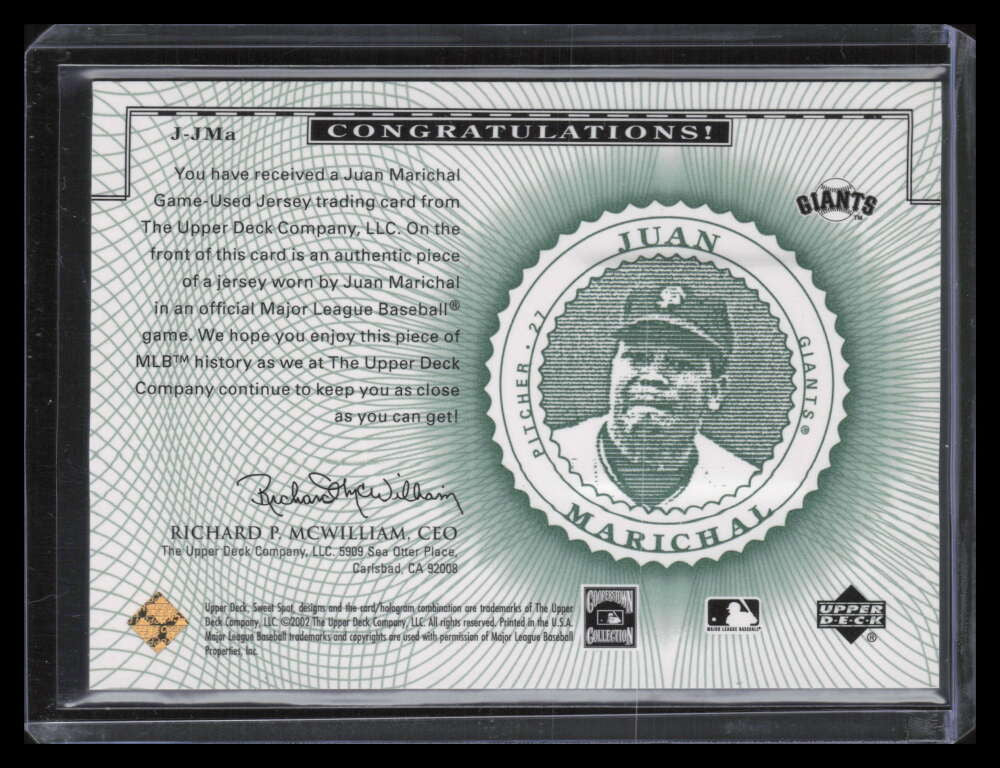 2002 Sweet Spot Classics Game Jersey Gold JJMA Juan Marichal Jersey 13/25